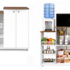 Mueble Auxiliar de Cocina con Ruedas Blanco Natura 87x87x42.3 cm MDP Be Design 