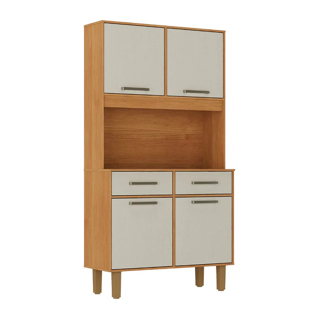Mueble de Cocina Alacena Despensa Pop Plus Canela Arena 169.4x90.8x36.3 cm MDP Be Design