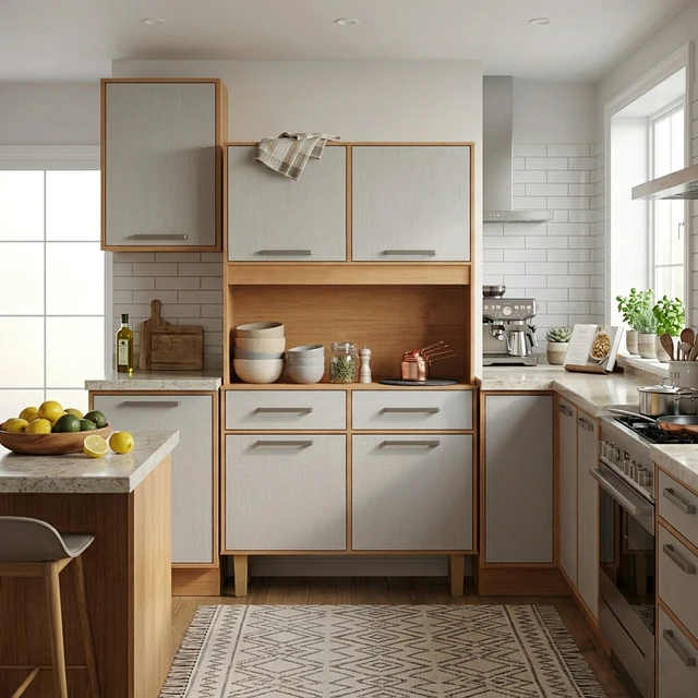 Mueble de Cocina Alacena Despensa Pop Plus Canela Arena 169.4x90.8x36.3 cm MDP Be Design