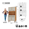 Mueble de Cocina Alacena Despensa Pop Plus Canela Arena 169.4x90.8x36.3 cm MDP Be Design