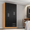 Clóset Ropero 4 Puertas 2 Cajones Canela Negro 174.3x90.4x37.8 cm MDP Be Design 