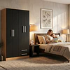 Clóset Ropero 4 Puertas 2 Cajones Canela Negro 174.3x90.4x37.8 cm MDP Be Design 