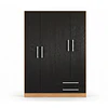 Clóset Ropero 4 Puertas 2 Cajones Canela Negro 174.3x90.4x37.8 cm MDP Be Design 