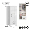 Clóset Ropero Francia Blanco 3 Puertas 2 Cajones MDP 187.4x83.2x47.3 cm Be Design 