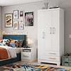 Clóset Ropero Francia Blanco 3 Puertas 2 Cajones MDP 187.4x83.2x47.3 cm Be Design 