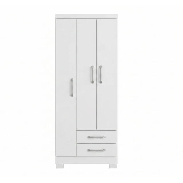 Clóset Ropero Francia Blanco 3 Puertas 2 Cajones MDP 187.4x83.2x47.3 cm Be Design 