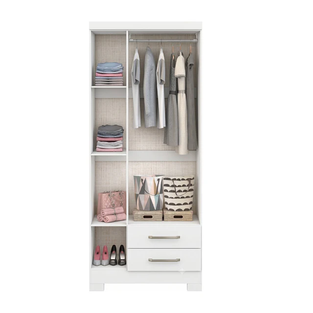 Clóset Ropero Francia Blanco 3 Puertas 2 Cajones MDP 187.4x83.2x47.3 cm Be Design 