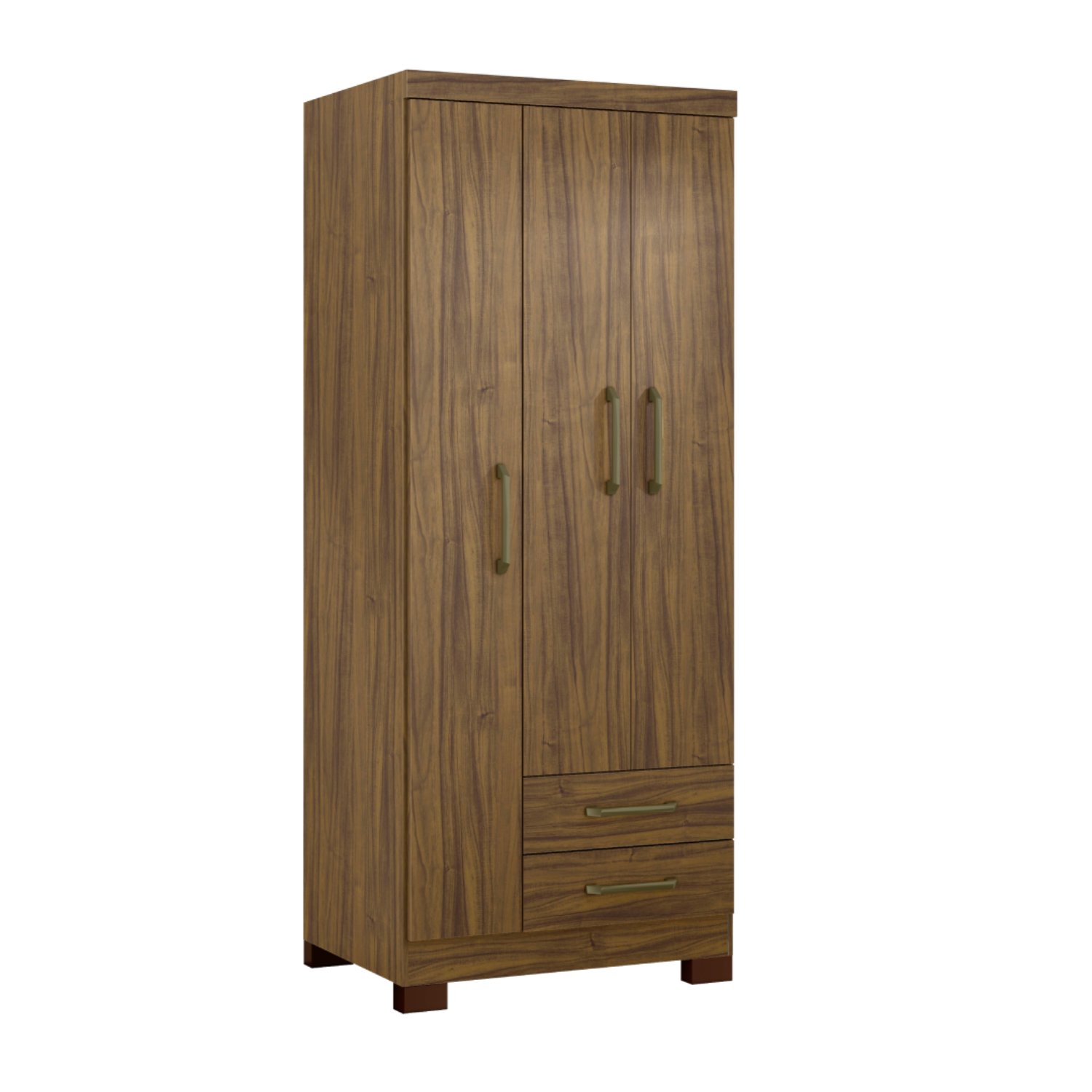 Clóset Ropero Francia Canela 3 Puertas 2 Cajones MDP 187.4x83.2x47.3 cm Be Design