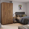 Clóset Ropero Francia Canela 3 Puertas 2 Cajones MDP 187.4x83.2x47.3 cm Be Design 
