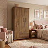 Clóset Ropero Francia Canela 3 Puertas 2 Cajones MDP 187.4x83.2x47.3 cm Be Design 