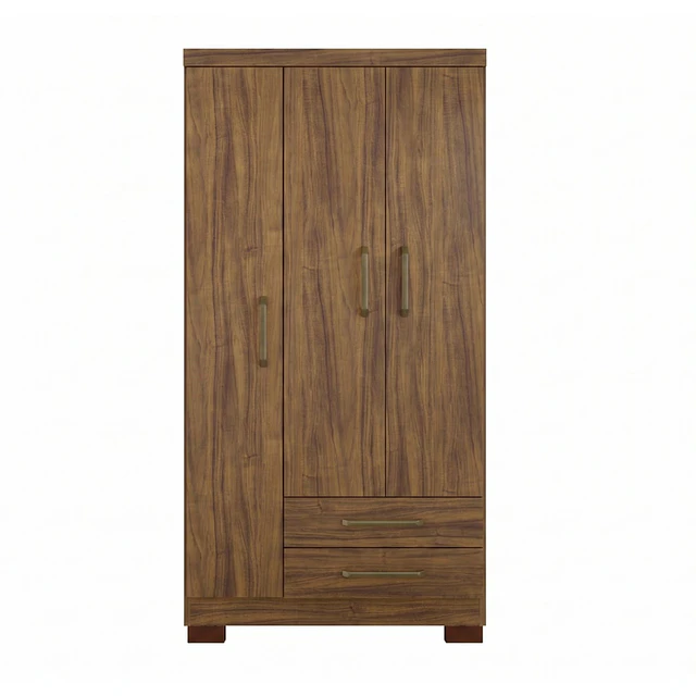Clóset Ropero Francia Canela 3 Puertas 2 Cajones MDP 187.4x83.2x47.3 cm Be Design 