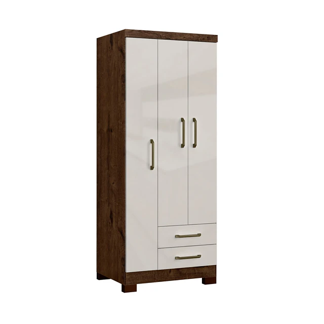 Clóset Ropero Canela Arena 3 Puertas 2 Cajones MDP 187.4x83.2x47.3 cm Be Design 