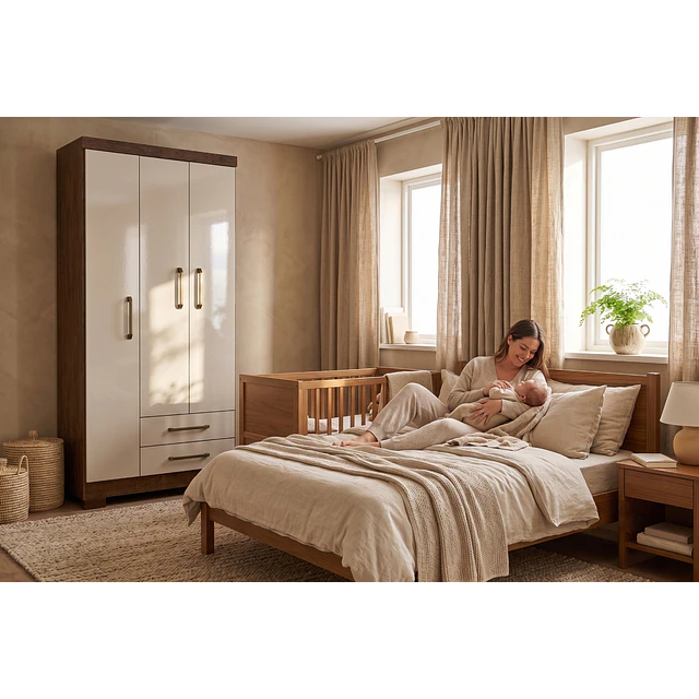 Clóset Ropero Canela Arena 3 Puertas 2 Cajones MDP 187.4x83.2x47.3 cm Be Design 