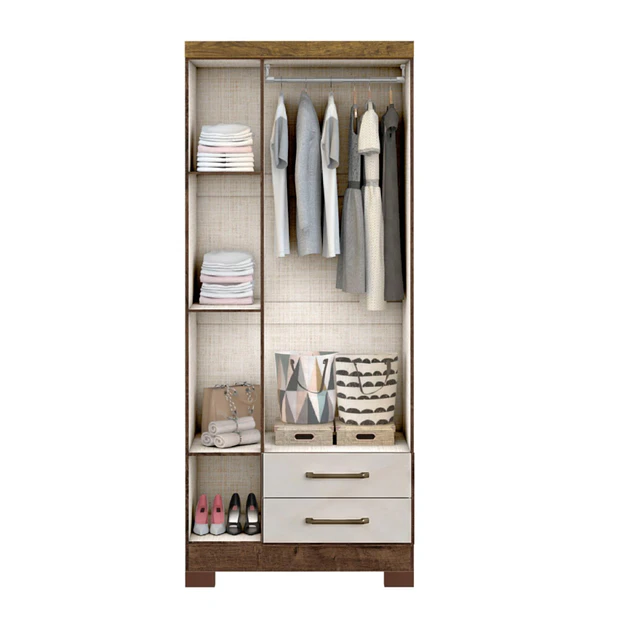 Clóset Ropero Canela Arena 3 Puertas 2 Cajones MDP 187.4x83.2x47.3 cm Be Design 