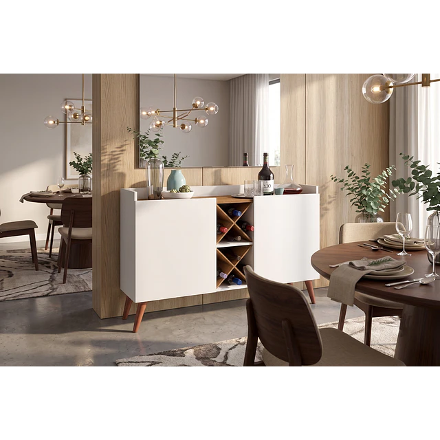 Mueble Buffet  Aparador Bar Blanco MDP 77x119.2x37.8 cm Be Design