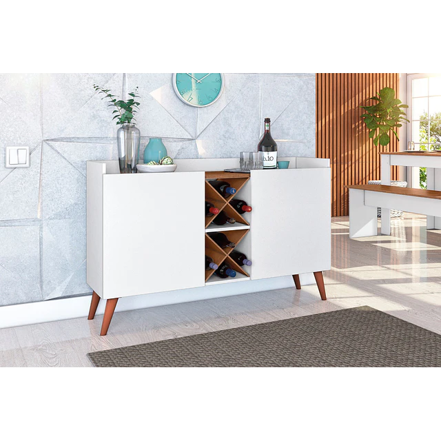 Mueble Buffet  Aparador Bar Blanco MDP 77x119.2x37.8 cm Be Design