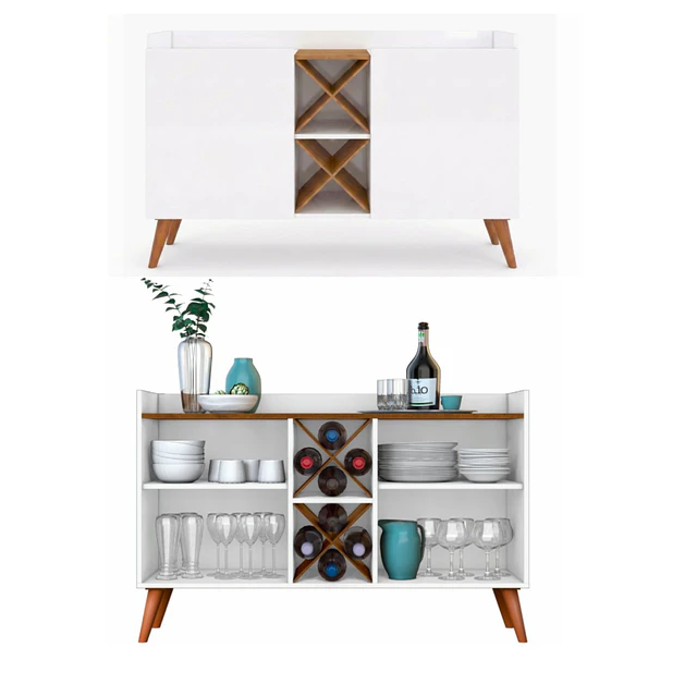 Mueble Buffet  Aparador Bar Blanco MDP 77x119.2x37.8 cm Be Design