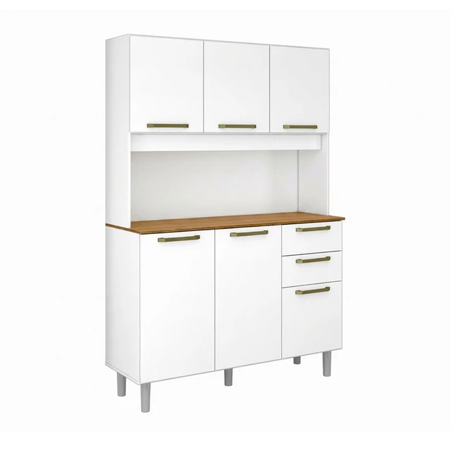 Mueble de Cocina Alacena Despensa Blanco MDP 174x120.2x37.8 cm Be Design 