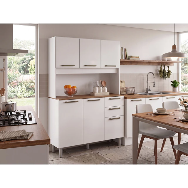 Mueble de Cocina Alacena Despensa Blanco MDP 174x120.2x37.8 cm Be Design 