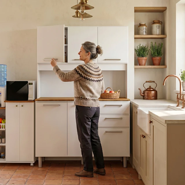 Mueble de Cocina Alacena Despensa Blanco MDP 174x120.2x37.8 cm Be Design 