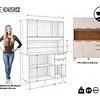 Mueble de Cocina Alacena Despensa Canela Arena MDP 174x120.2x37.8 cm Be Design 