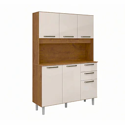 Mueble de Cocina Alacena Despensa Canela Arena MDP 174x120.2x37.8 cm Be Design 
