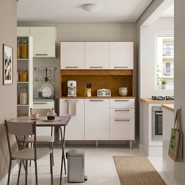 Mueble de Cocina Alacena Despensa Canela Arena MDP 174x120.2x37.8 cm Be Design 
