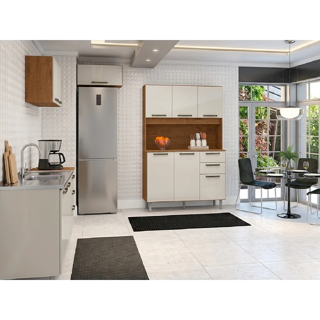 Mueble de Cocina Alacena Despensa Canela Arena MDP 174x120.2x37.8 cm Be Design 