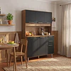 Mueble de Cocina Alacena Despensa Canela Negro MDP 174x120.2x37.8 cm Be Design 