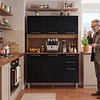 Mueble de Cocina Alacena Despensa Canela Negro MDP 174x120.2x37.8 cm Be Design 