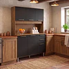 Mueble de Cocina Alacena Despensa Canela Negro MDP 174x120.2x37.8 cm Be Design 