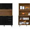 Mueble de Cocina Alacena Despensa Canela Negro MDP 174x120.2x37.8 cm Be Design 