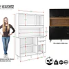 Mueble de Cocina Alacena Despensa Canela Negro MDP 174x120.2x37.8 cm Be Design 