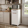 Mueble Multiuso Auxiliar de Cocina con Ruedas Blanco 86.5x36x36.3 cm MDP Be Design. 