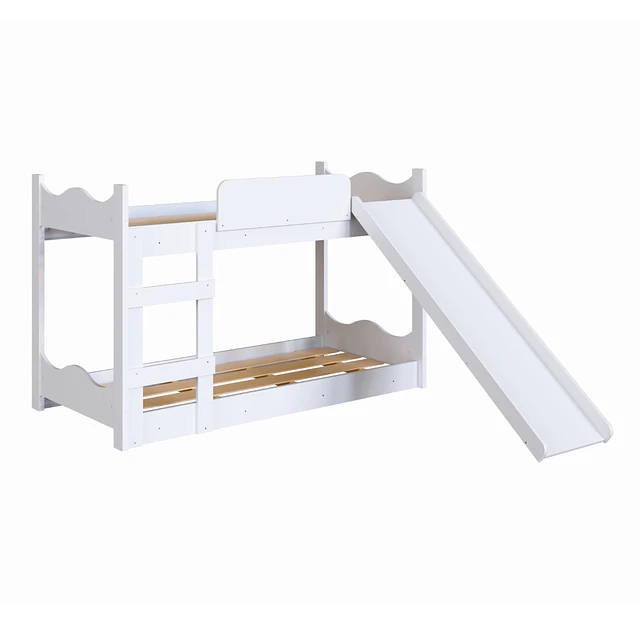 Camarote Infantil de Transición Montessori Kidscool MDP Blanco con Resbalín