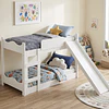 Camarote Infantil de Transición Montessori Kidscool MDP Blanco con Resbalín