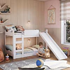 Camarote Infantil de Transición Montessori Kidscool MDP Blanco con Resbalín