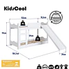 Camarote Infantil de Transición Montessori Kidscool MDP Blanco con Resbalín