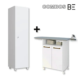 Armario multiuso Montreal + Mueble De Planchado Blanco Cinza