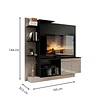 Rack Tv Verona Negro/Fume + Mesa de Centro Moderna Industrial Madera Grafito  