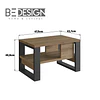 Rack Tv Verona Negro/Fume + Mesa de Centro Moderna Industrial Madera Grafito  