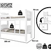Cómoda Cajonera Blanca 1 puerta 98.7x114.6x43.8 cm MDP 4 Cajones Be Design + Camarote 1Plaza Liliane Blanco 