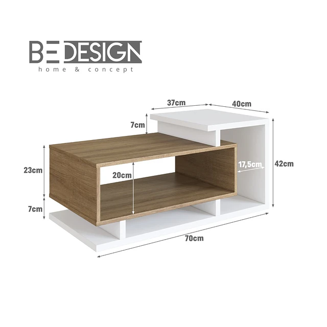 Vitrina 2 Puertas Vidrio Blanco + Mesa de Centro Bicolor Blanco Miel Estilo Nórdico