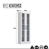 Vitrina 2 Puertas Vidrio Blanco + Mesa de Centro Bicolor Blanco Miel Estilo Nórdico