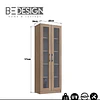 Vitrina 2 Puertas Vidrio Castaño +Mesa de Centro B92 Blanco Castaño 