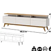 Rack Tv Stand Classic Plus 11333 Cajones Blanco/Caramelo + Arrimo Classic Cajones Blanco/Caramelo + Espejo Be colgante