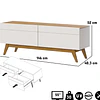 Rack Tv Stand Classic 12233 Cajones Blanco/Caramelo + Arrimo Classic Cajones Blanco/Caramelo + Espejo Be colgante