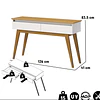 Rack Tv Stand Classic 12233 Cajones Blanco/Caramelo + Arrimo Classic Cajones Blanco/Caramelo + Espejo Be colgante
