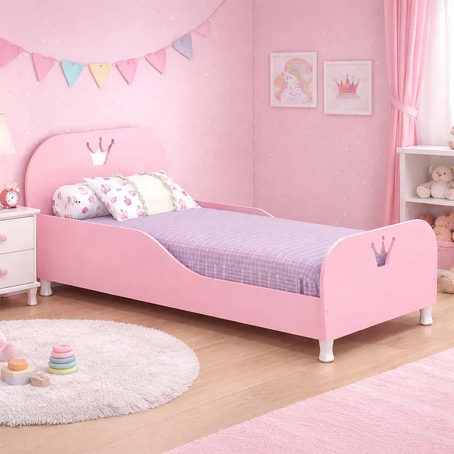Mini Cama Transición Princesa Rosada+ Colchon Cama Baby Box 150x70 cms