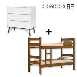 Camarote 1 Plaza Prisma Cedro + Cómoda 3 cajones Albi